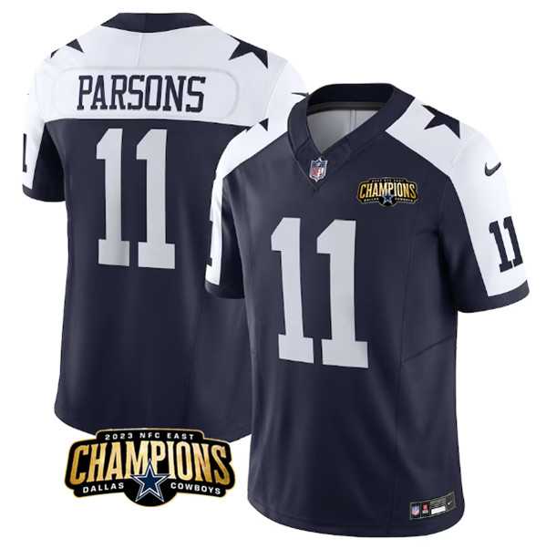 Men & Women & Youth Dallas Cowboys #11 Micah Parsons Navy White 2023 F.U.S.E. NFC East Champions Patch Jersey->dallas cowboys->NFL Jersey